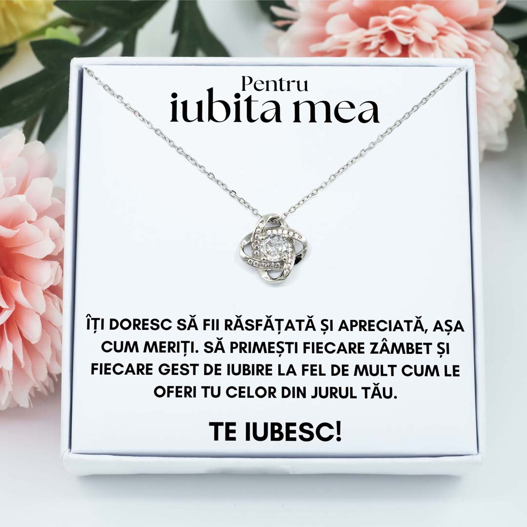 Colier Amore pentru iubita placat cu aur alb I