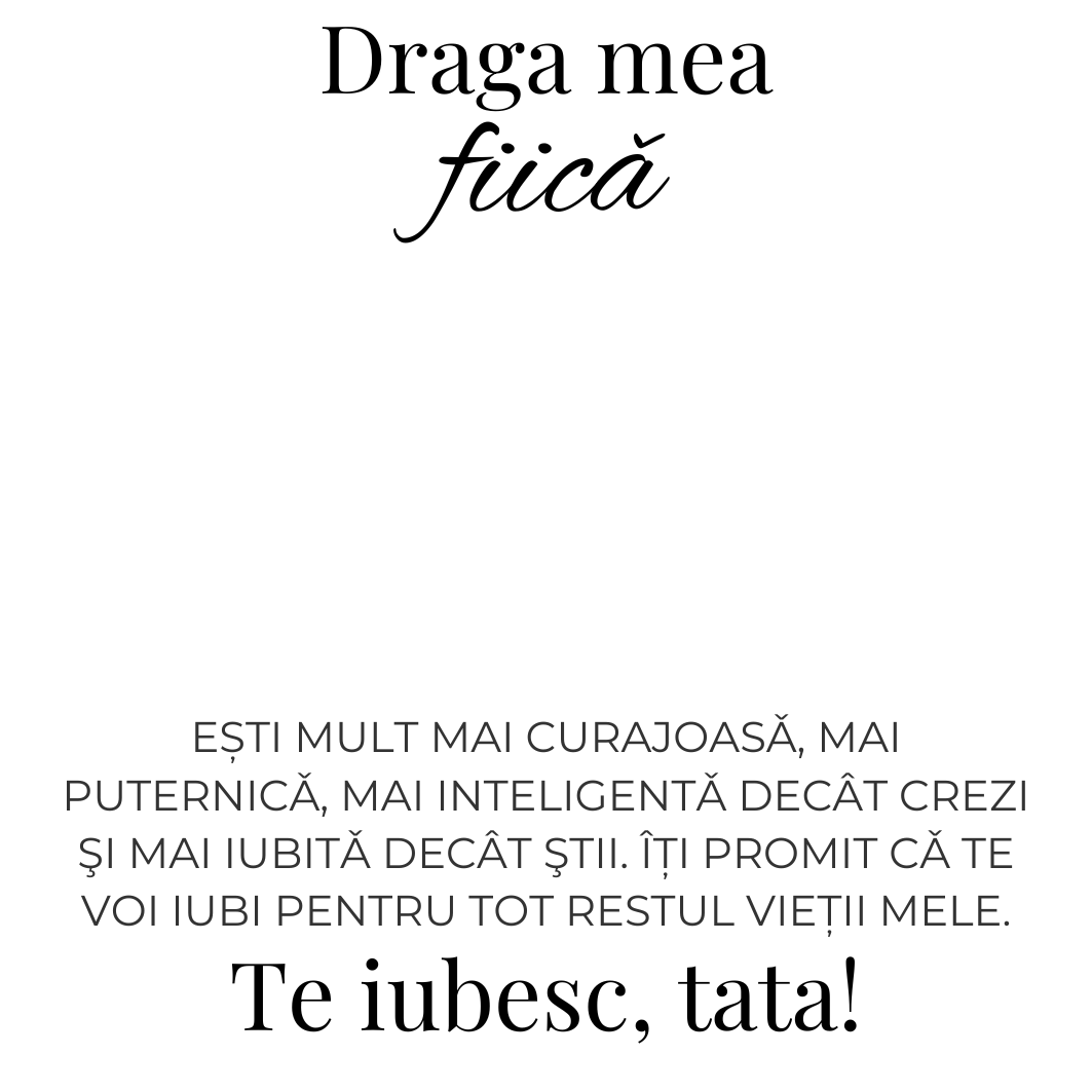 Colier Amore pentru fiica placat cu aur alb