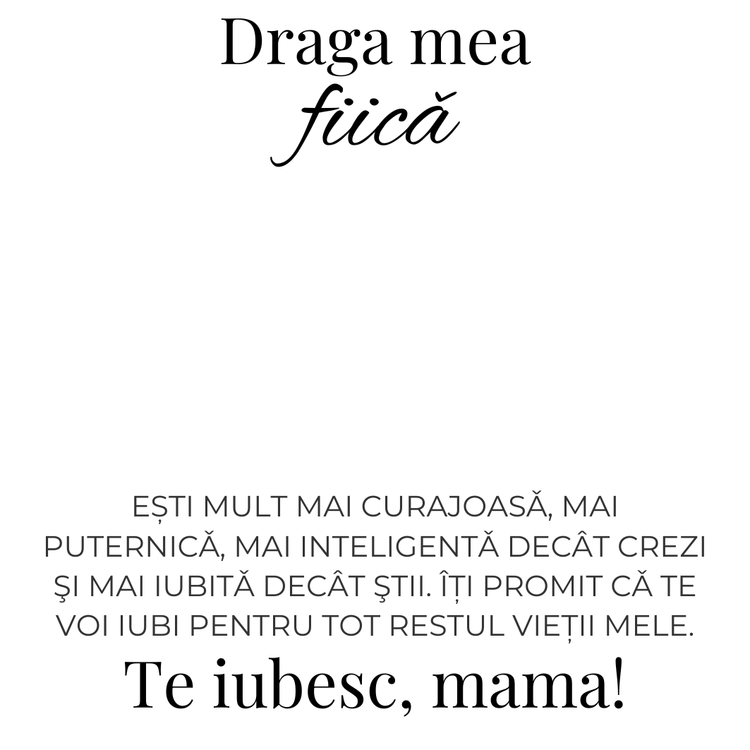 Colier Amore pentru fiica placat cu aur alb