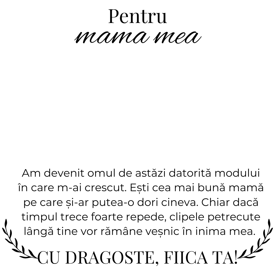 Colier Amore pentru mamă placat cu aur alb