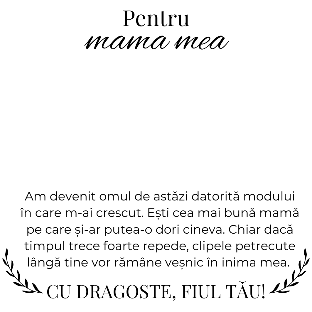 Colier Amore pentru mamă placat cu aur alb