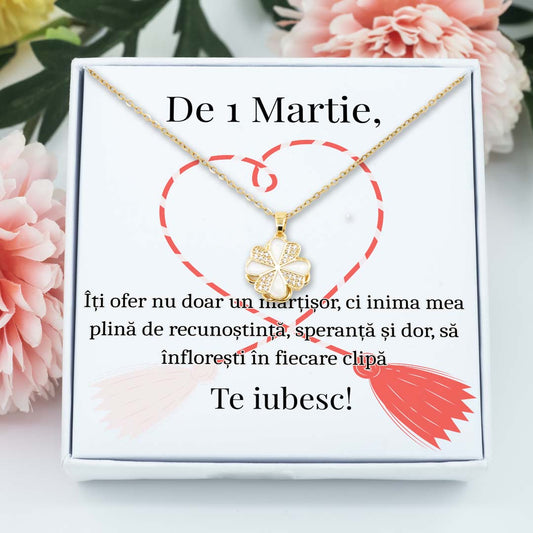 Mărțișor cu floare rotativa – cadou cu mesaj special