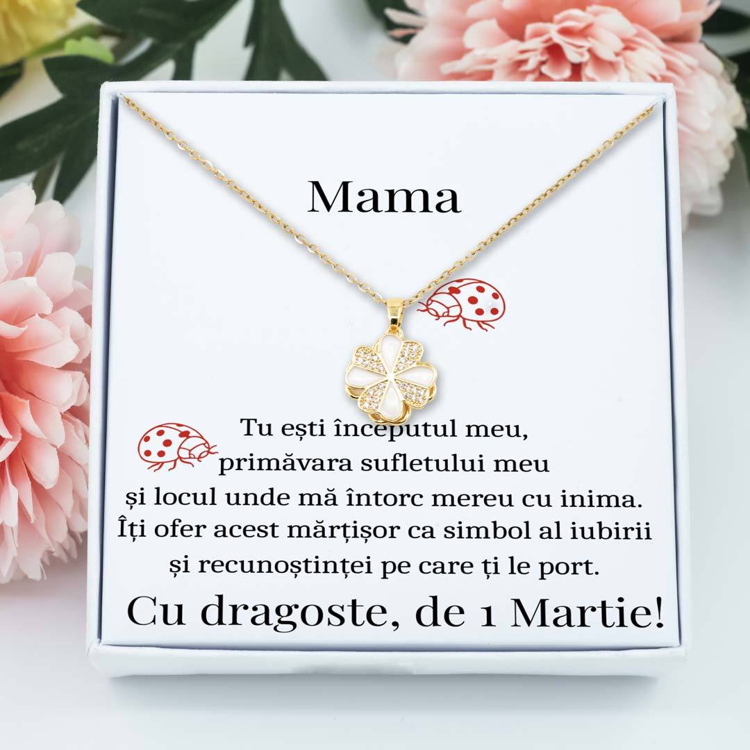 Mărțișor cu floare rotativa – cadou cu mesaj special