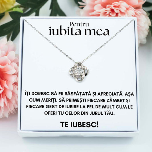Colier Amore pentru iubita placat cu aur alb I