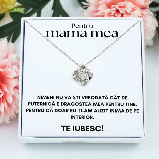 Colier Amore pentru mamă placat cu aur alb I