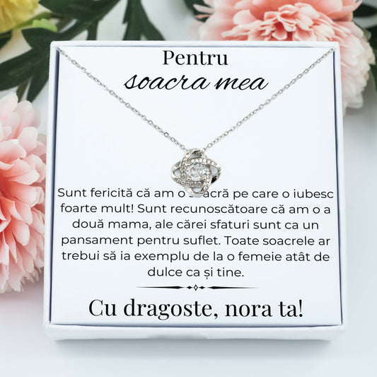 Colier pentru soacrǎ placat cu aur alb