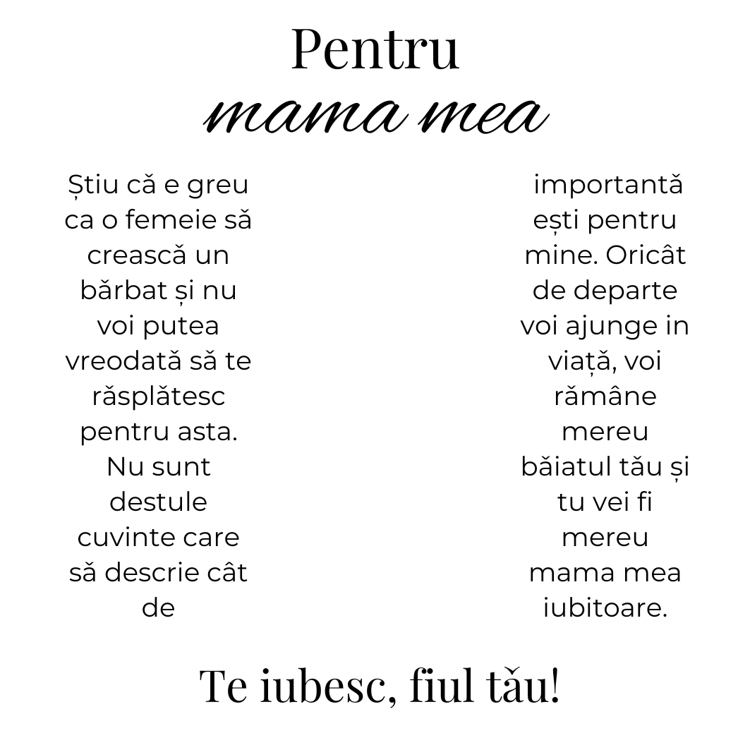 Colier Amore pentru mamă placat cu aur alb