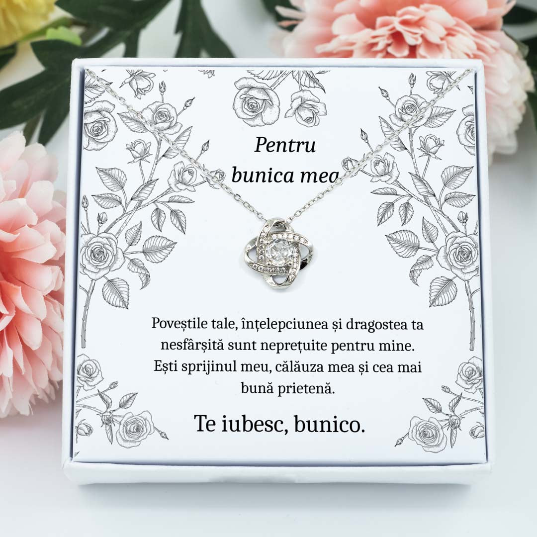 Colier pentru bunica ta cu pietre din zirconiu – cadou cu mesaj special