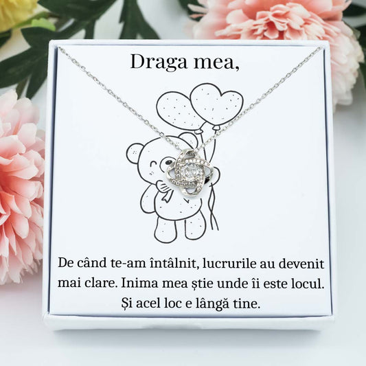 Colier pentru iubita ta cu pietre din zirconiu – cadou cu mesaj special