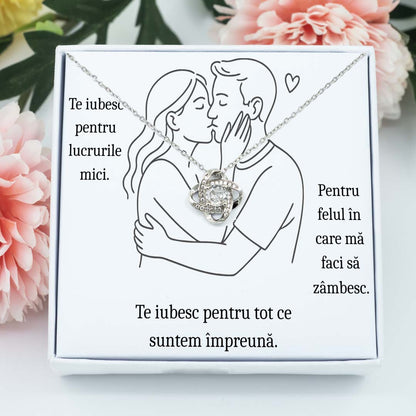 Colier pentru iubita ta cu pietre din zirconiu – cadou cu mesaj special