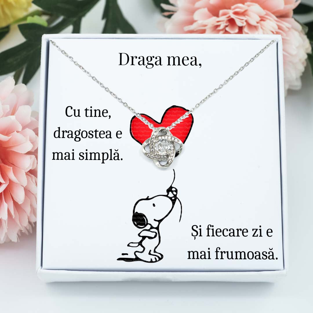 Colier pentru iubita ta cu pietre din zirconiu – cadou cu mesaj special