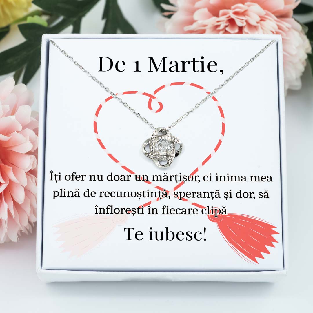 Mărțișor cu pietre din zirconiu – cadou cu mesaj special
